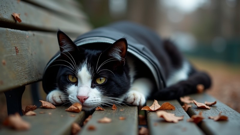 Dying cat found abandoned in park prompts welfare concerns, Concept art for illustrative purpose, tags: stervende - Monok